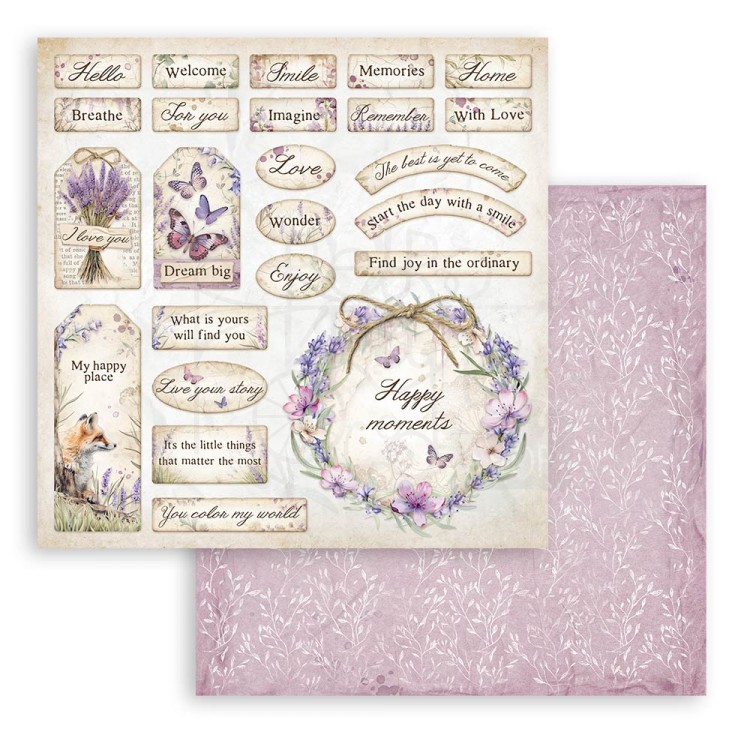 Zestaw papierów do scrapbookingu 20x20 Lavender SBBS108 Stamperia