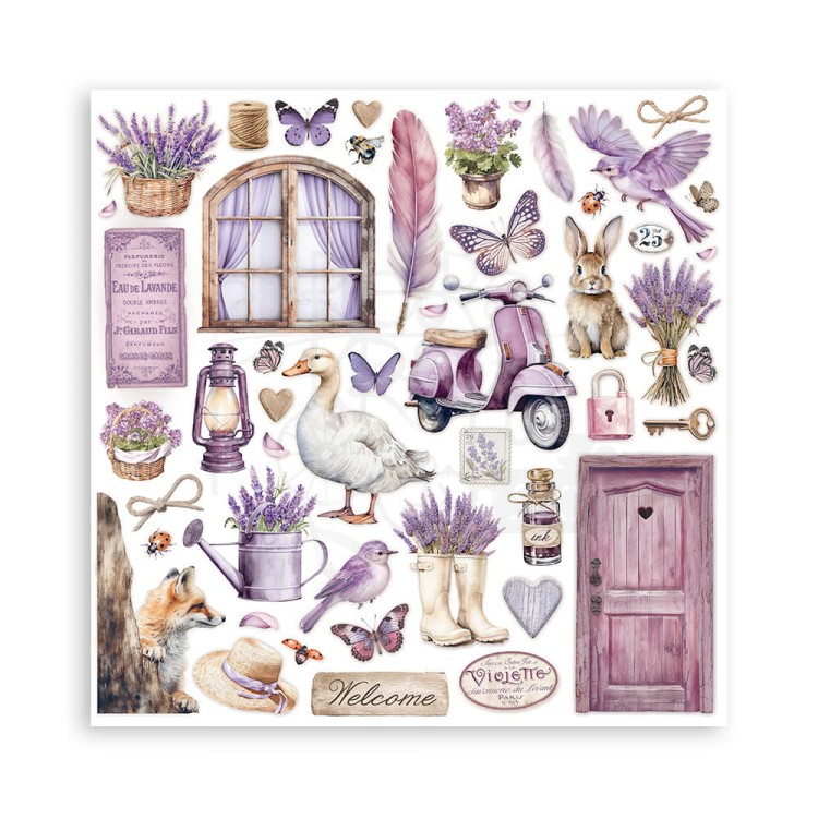 Zestaw papierów do scrapbookingu 20x20 Lavender SBBS108 Stamperia