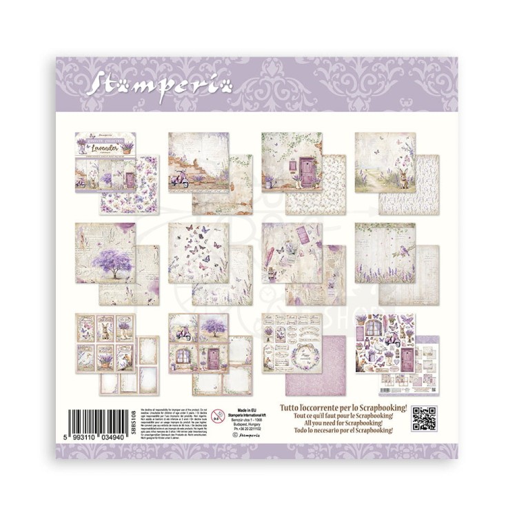 Zestaw papierów do scrapbookingu 20x20 Lavender SBBS108 Stamperia