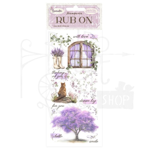 Rub-on transfer 10x21.6cm Lavender Okno DFLRB99 Stamperia