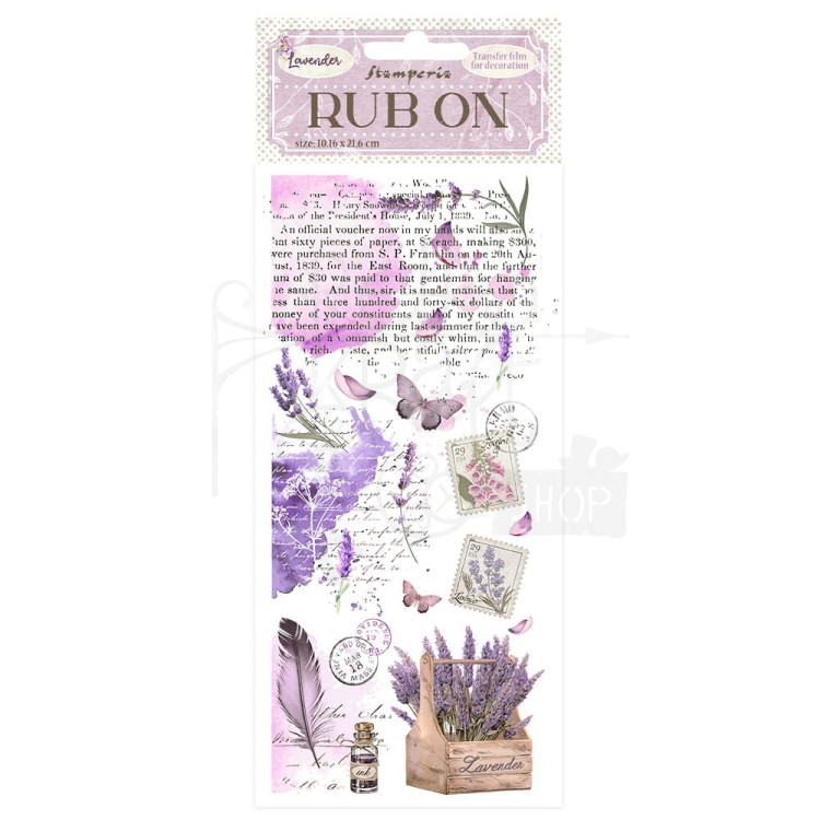 Rub-on transfer 10x21.6cm Lavender Stemple DFLRB98 Stamperia