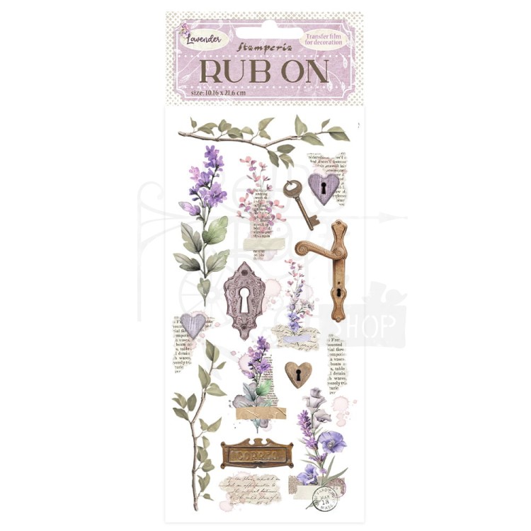 Rub-on transfer 10x21.6cm Lavender Klucze DFLRB97 Stamperia