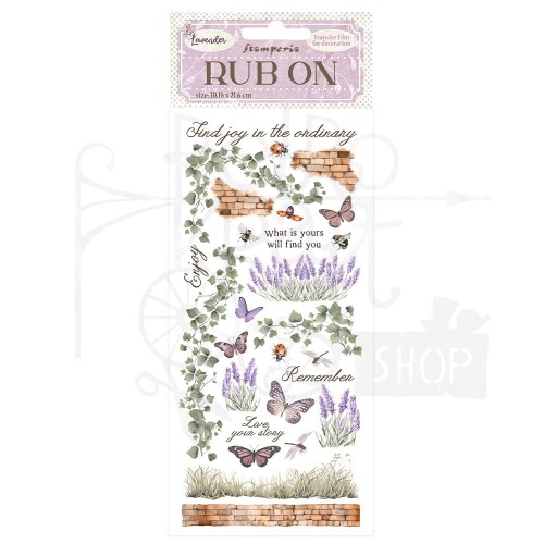Rub-on transfer 10x21.6cm Lavender Bluszcz motyle DFLRB96 Stamperia