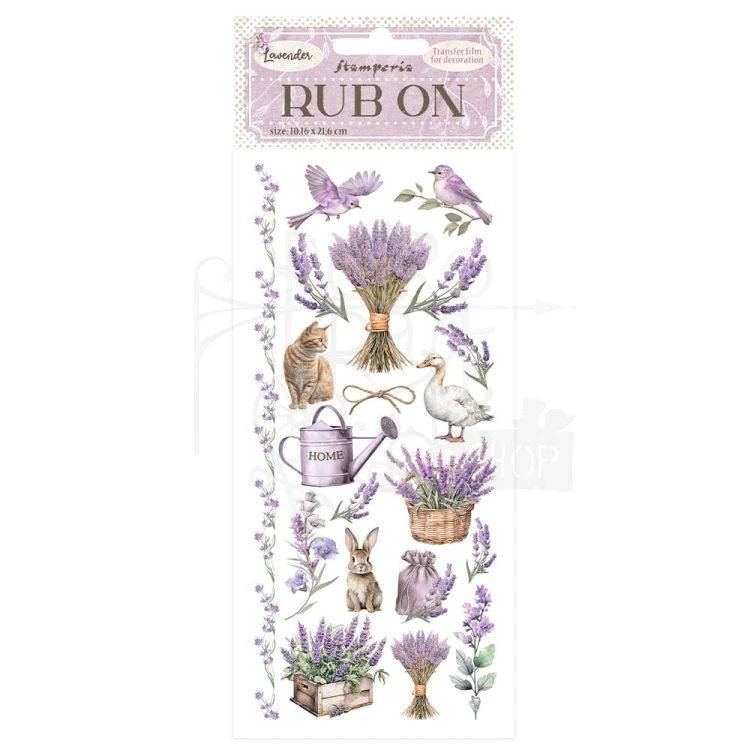 Rub-on transfer 10x21.6cm Lavender Elementy DFLRB95 Stamperia