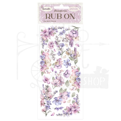 Rub-on transfer 10x21.6cm Lavender Kwiaty DFLRB94 Stamperia