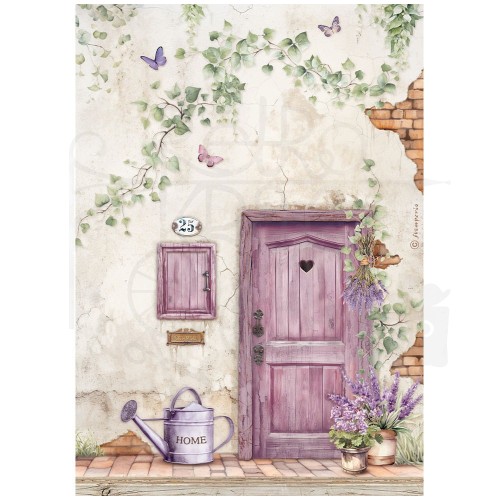 Papier ryżowy do decoupage A4 Lavender Drzwi DFSA4886 Stamperia