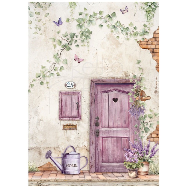 Papier ryżowy do decoupage A4 Lavender Drzwi DFSA4886 Stamperia
