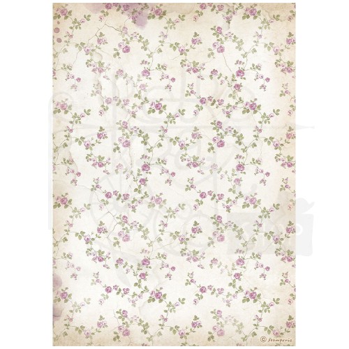 Papier ryżowy do decoupage A4 Lavender Tło kwiatkowe DFSA4882 Stamperia