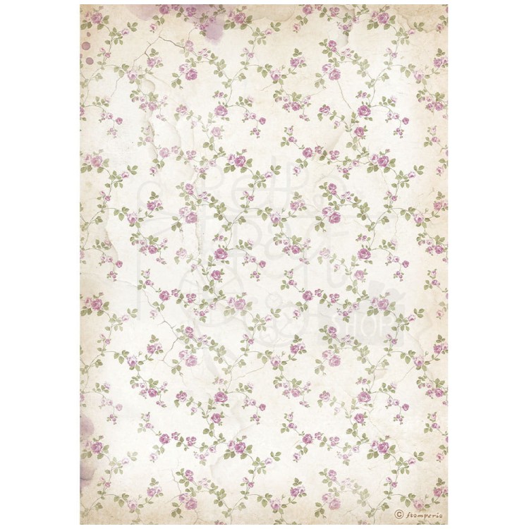 Papier ryżowy do decoupage A4 Lavender Tło kwiatkowe DFSA4882 Stamperia