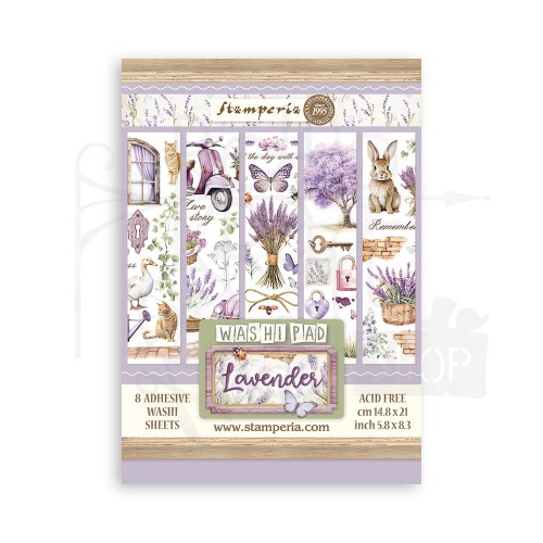 Papier washi A5 Lavender 8szt SBW07 Stamperia
