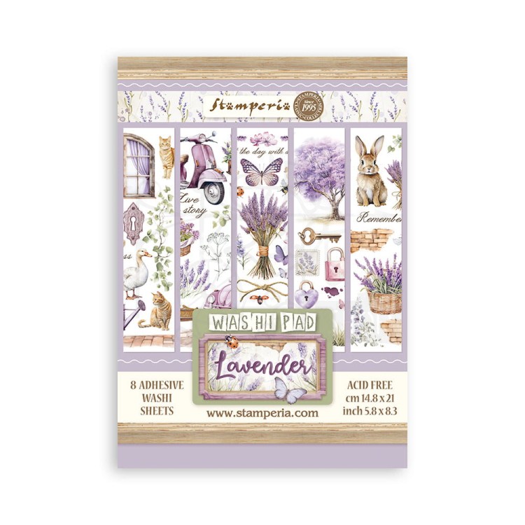 Papier washi A5 Lavender 8szt SBW07 Stamperia