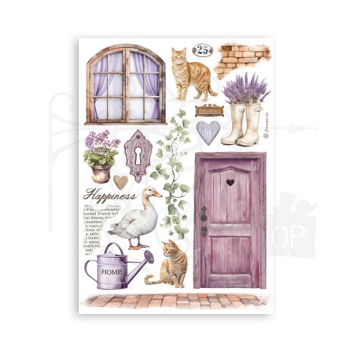 Papier washi A5 Lavender 8szt SBW07 Stamperia