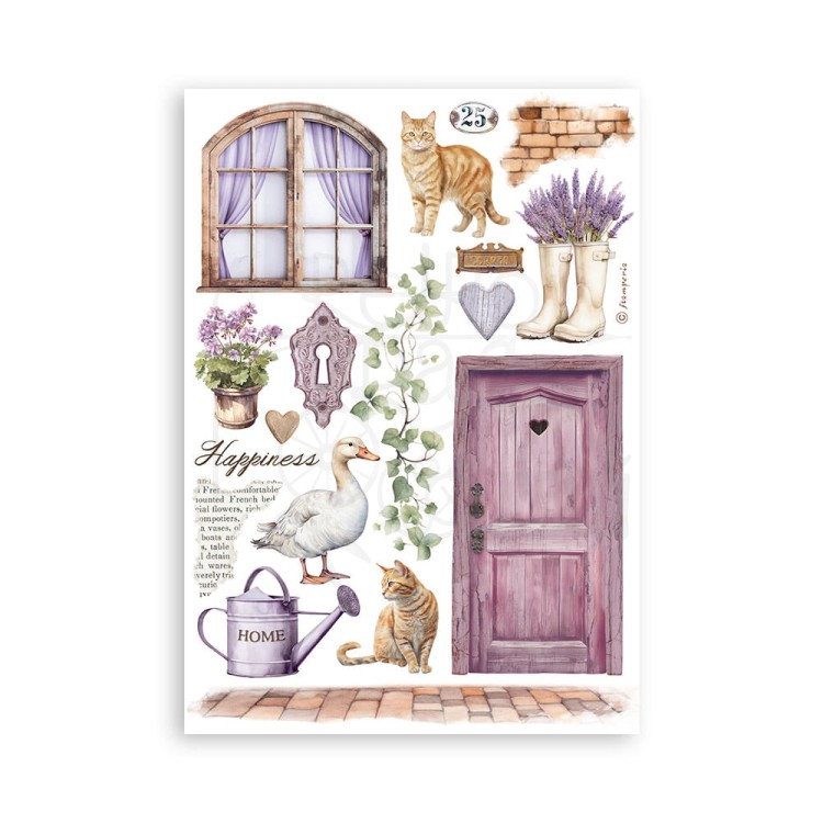 Papier washi A5 Lavender 8szt SBW07 Stamperia