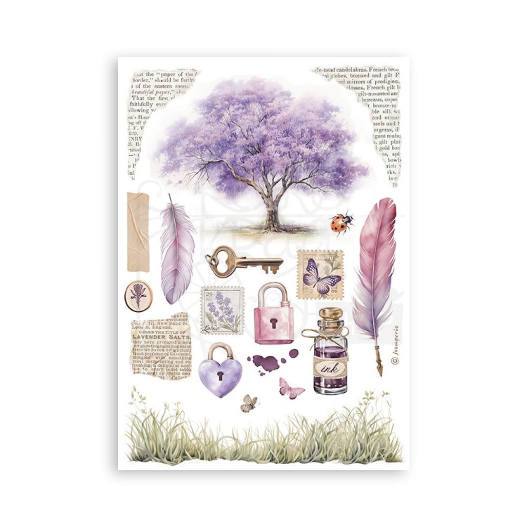 Papier washi A5 Lavender 8szt SBW07 Stamperia
