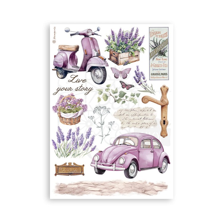 Papier washi A5 Lavender 8szt SBW07 Stamperia