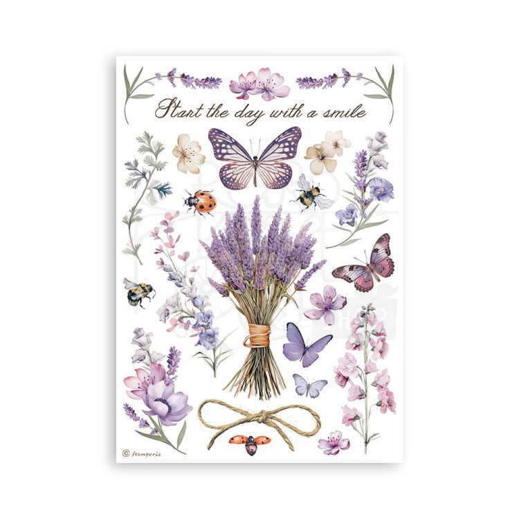 Papier washi A5 Lavender 8szt SBW07 Stamperia