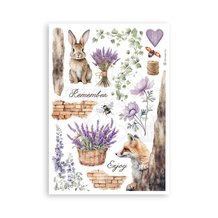 Papier washi A5 Lavender 8szt SBW07 Stamperia