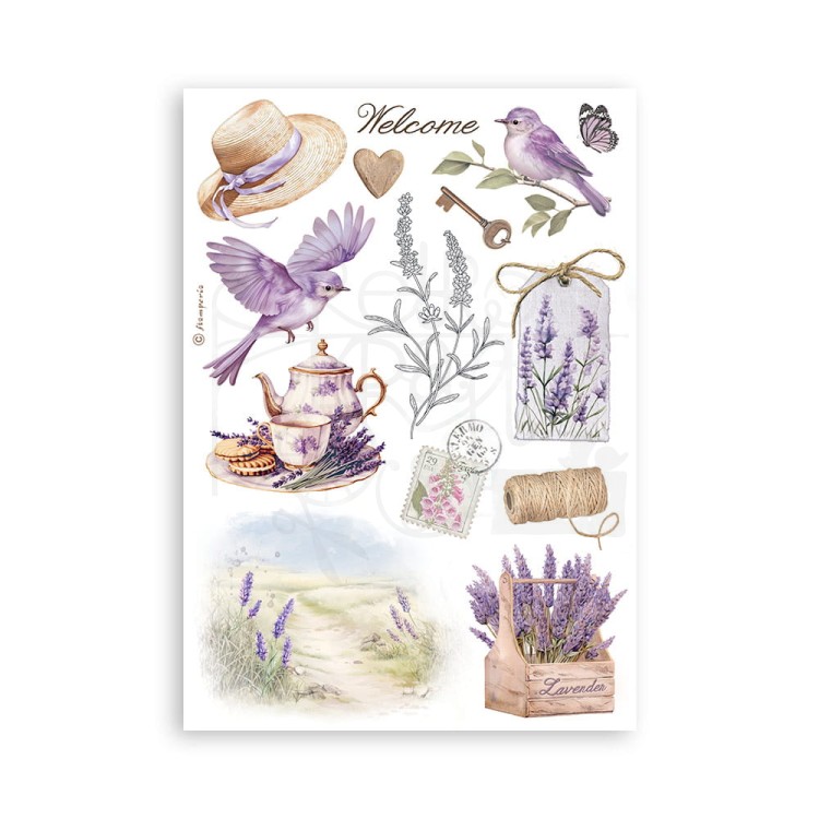 Papier washi A5 Lavender 8szt SBW07 Stamperia