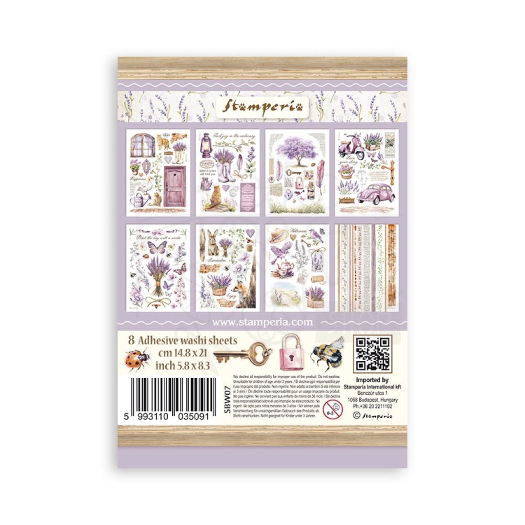Papier washi A5 Lavender 8szt SBW07 Stamperia