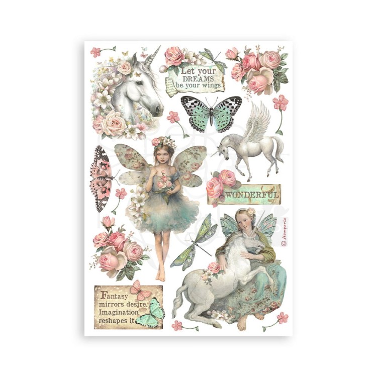 Papier washi A5 Wonderland 8szt SBW08 Stamperia