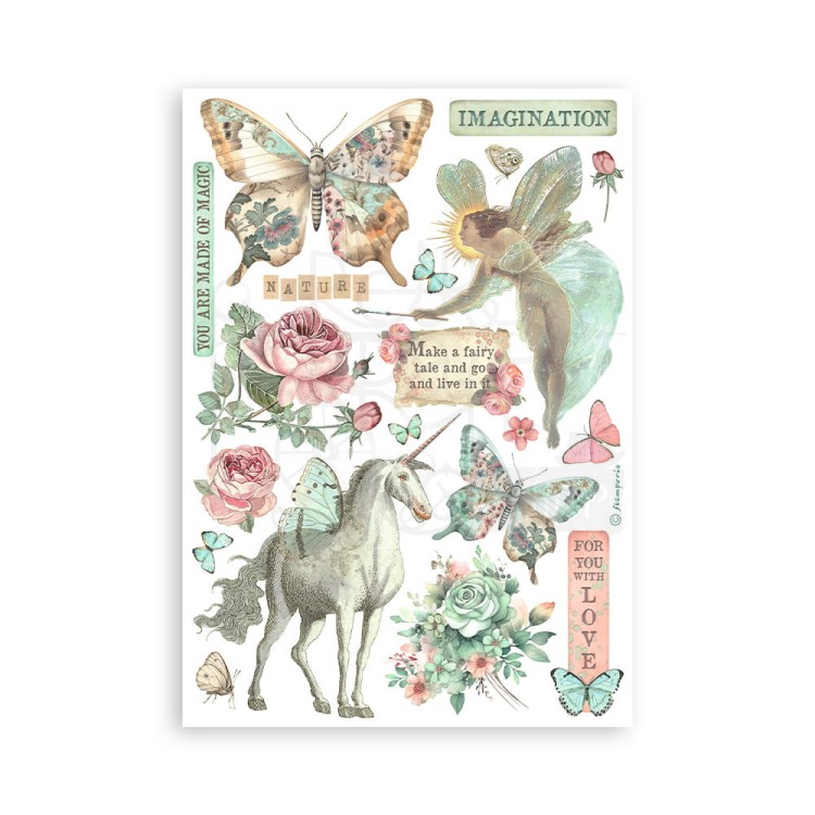 Papier washi A5 Wonderland 8szt SBW08 Stamperia