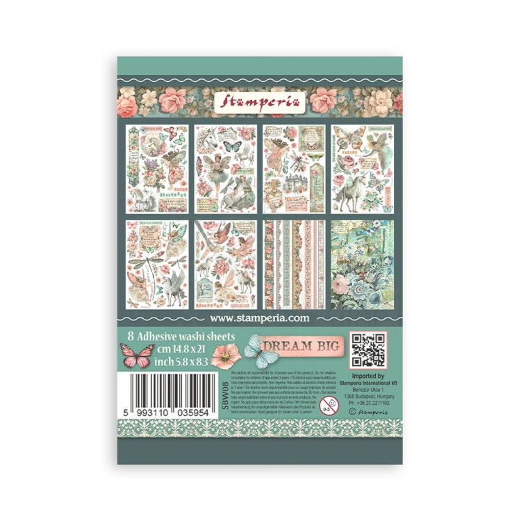 Papier washi A5 Wonderland 8szt SBW08 Stamperia