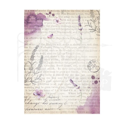 Papier ryżowy A6 Lavender Backgrounds tła - zestaw 8szt DFSAK6024 Stamperia