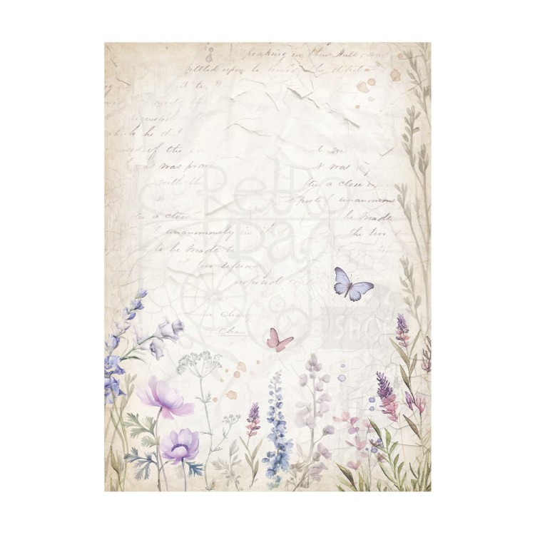 Papier ryżowy A6 Lavender Backgrounds tła - zestaw 8szt DFSAK6024 Stamperia