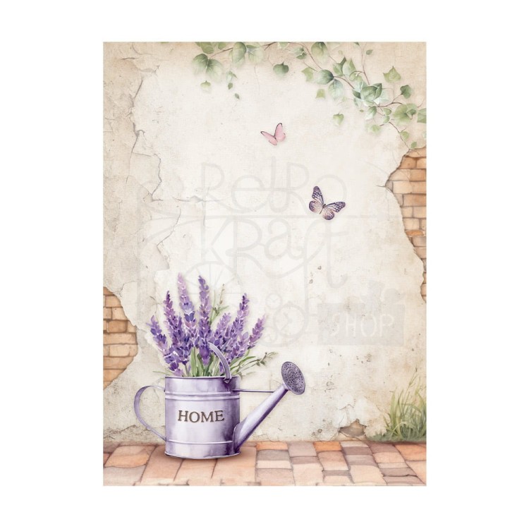 Papier ryżowy A6 Lavender Backgrounds tła - zestaw 8szt DFSAK6024 Stamperia