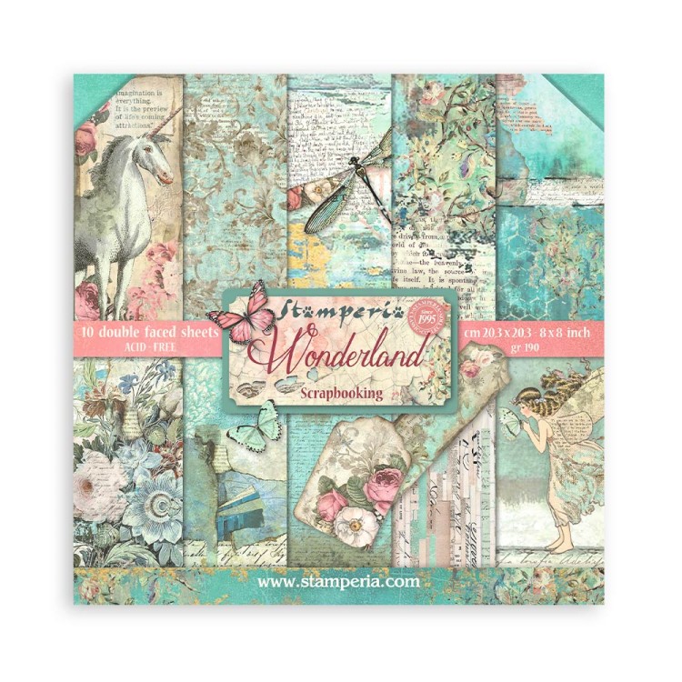 Zestaw papierów do scrapbookingu 20x20 Wonderland SBBS109 Stamperia