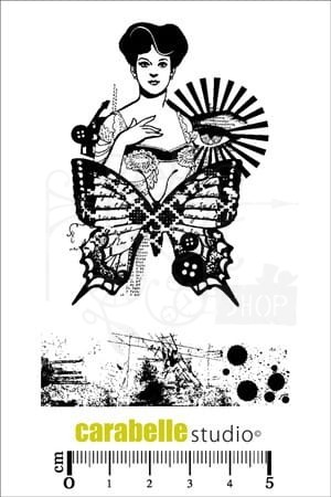 Stempel gumowy Collage : Femme et Papillon Carabelle