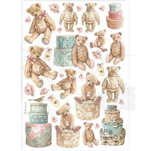 Papier ryżowy do decoupage A4 Best Sellers Miś Teddy DFSA4928 Stamperia