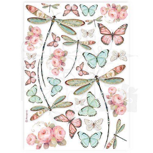 Papier ryżowy do decoupage A4 Best Sellers Ważka DFSA4927 Stamperia
