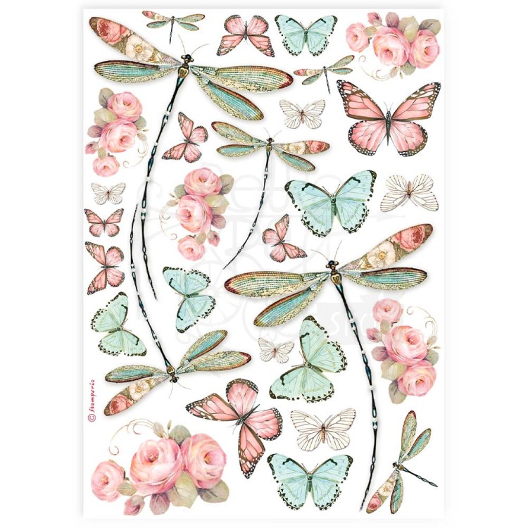 Papier ryżowy do decoupage A4 Best Sellers Ważka DFSA4927 Stamperia