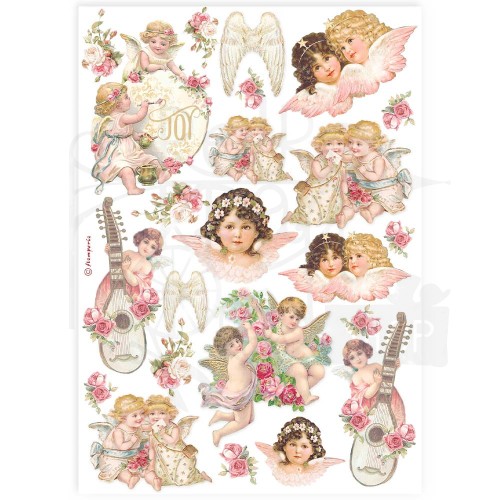 Papier ryżowy do decoupage A4 Best Sellers Anioły DFSA4925 Stamperia