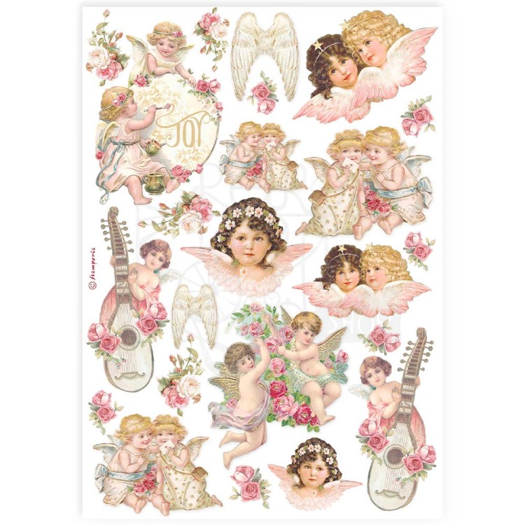 Papier ryżowy do decoupage A4 Best Sellers Anioły DFSA4925 Stamperia