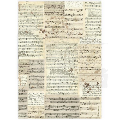 Papier ryżowy do decoupage A4 Best Sellers Muzyka DFSA4915 Stamperia