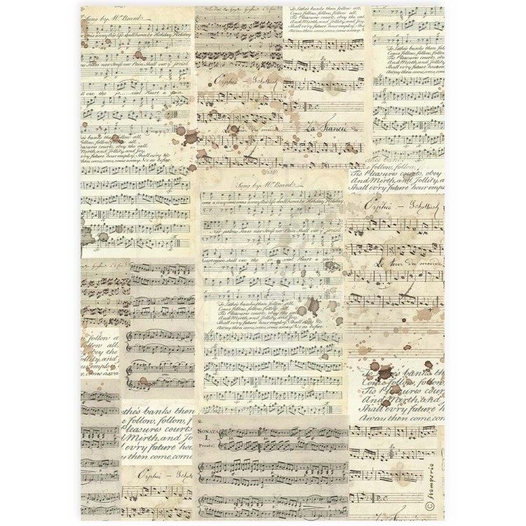 Papier ryżowy do decoupage A4 Best Sellers Muzyka DFSA4915 Stamperia