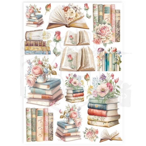 Papier ryżowy do decoupage A4 Best Sellers Książki DFSA4911 Stamperia