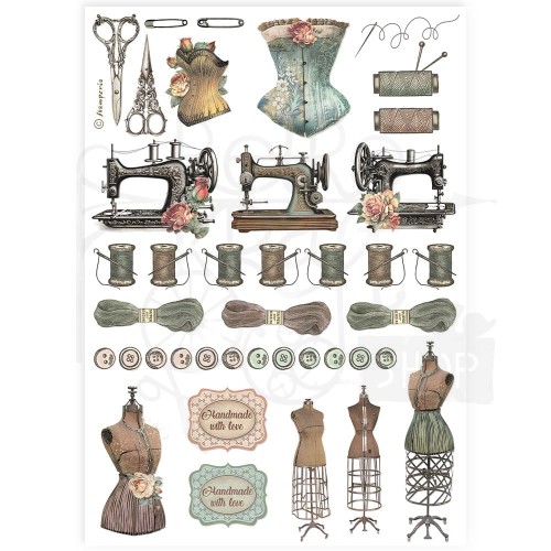 Papier ryżowy do decoupage A4 Best Sellers Krawieckie akcesoria DFSA4908 Stamperia