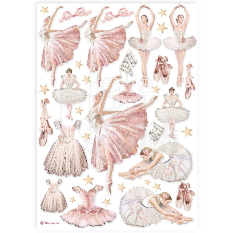 Papier ryżowy do decoupage A4 Best Sellers Tancerka DFSA4907 Stamperia