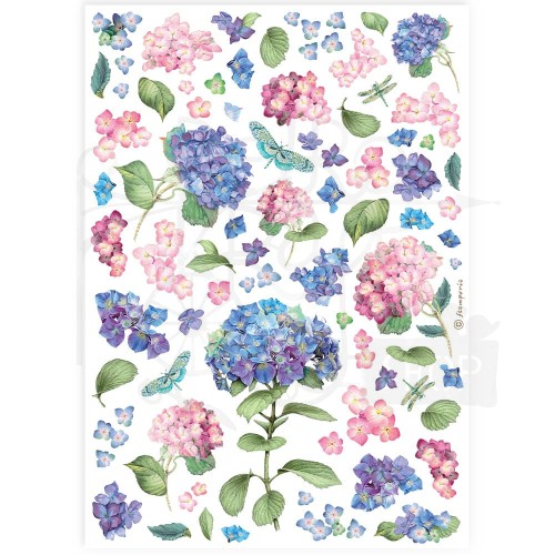 Papier ryżowy do decoupage A4 Best Sellers Hortensja DFSA4895 Stamperia