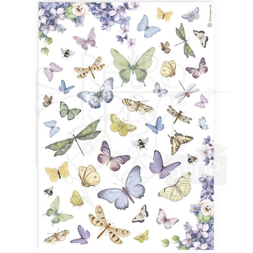 Papier ryżowy do decoupage A4 Best Sellers Motylki DFSA4891 Stamperia
