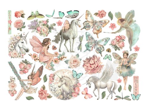 Ozdoby papierowe samoprzylepne Ephemera Wonderland DFLCT49 Stamperia