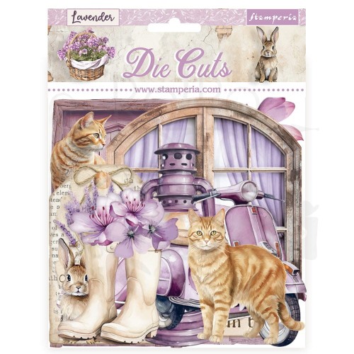 Ozdoby kształty tekturowe Die Cuts Lavender DFLDC100 Stamperia