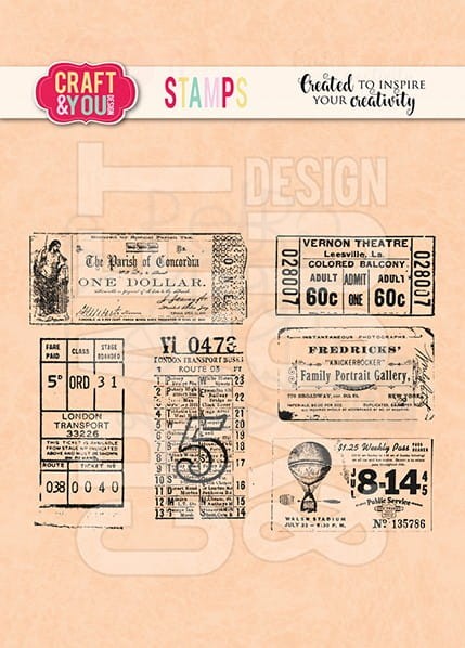 Stempel akrylowy Bilety zestaw 1 CS040 Craft&amp;You Design