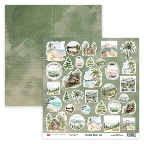 Zestaw papierów 30x30 elementy do wycięcia Travel Time CSET-TRT30-4 Craft&amp;You Design