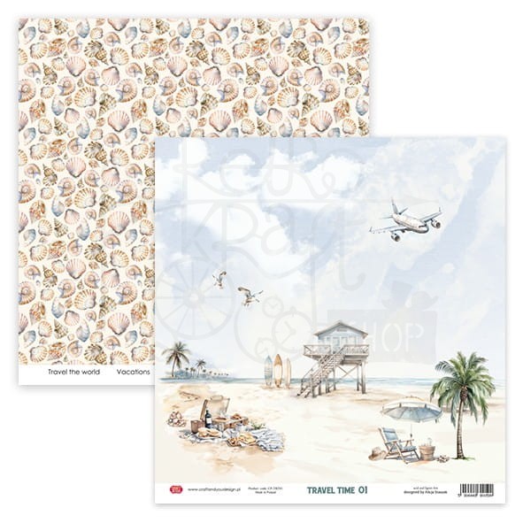 Zestaw papierów do scrapbookingu 30x30 Travel Time CPS-TRT30-6 Craft&amp;You Design