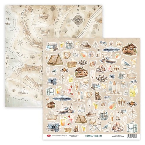 Papier 30x30 elementy do wycięcia Travel Time 10 Craft&amp;You Design