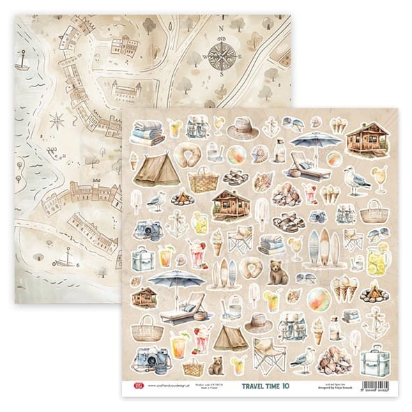 Papier 30x30 elementy do wycięcia Travel Time 10 Craft&amp;You Design